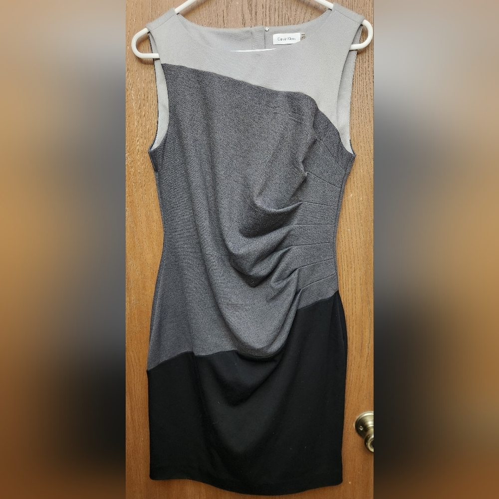 Calvin Klein Gray and Black Dress